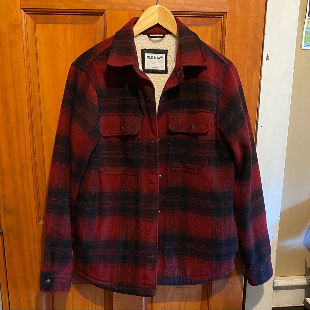 Old Navy Mens Wool Sherpa-Lined Jacket